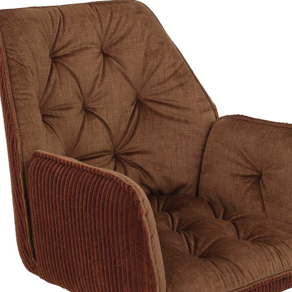 Brauner Tischsessel aus Samtvelours - Bostan (2er Set)