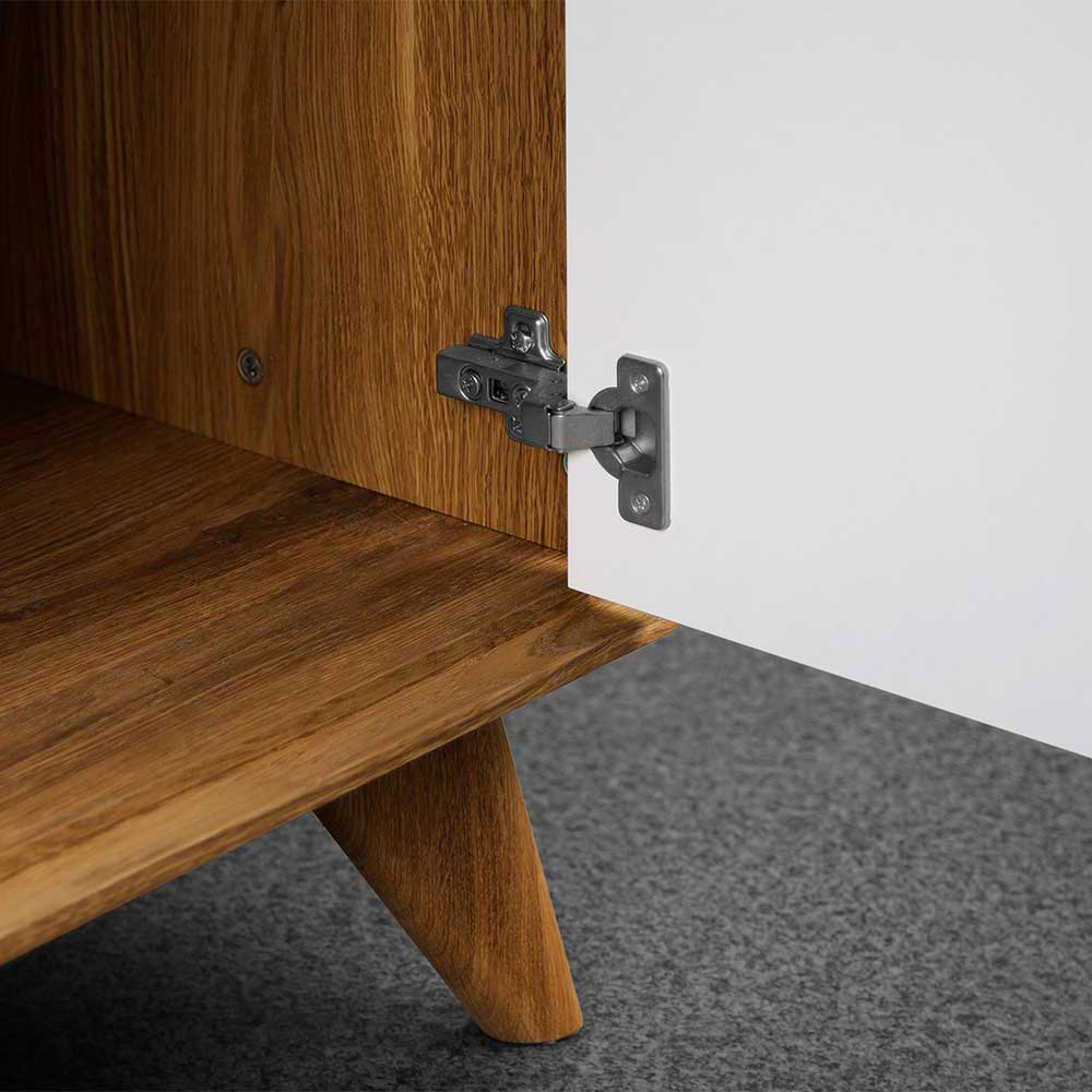 220 cm langes TV Lowboard in Wildeiche mit Weiß - Diesta I