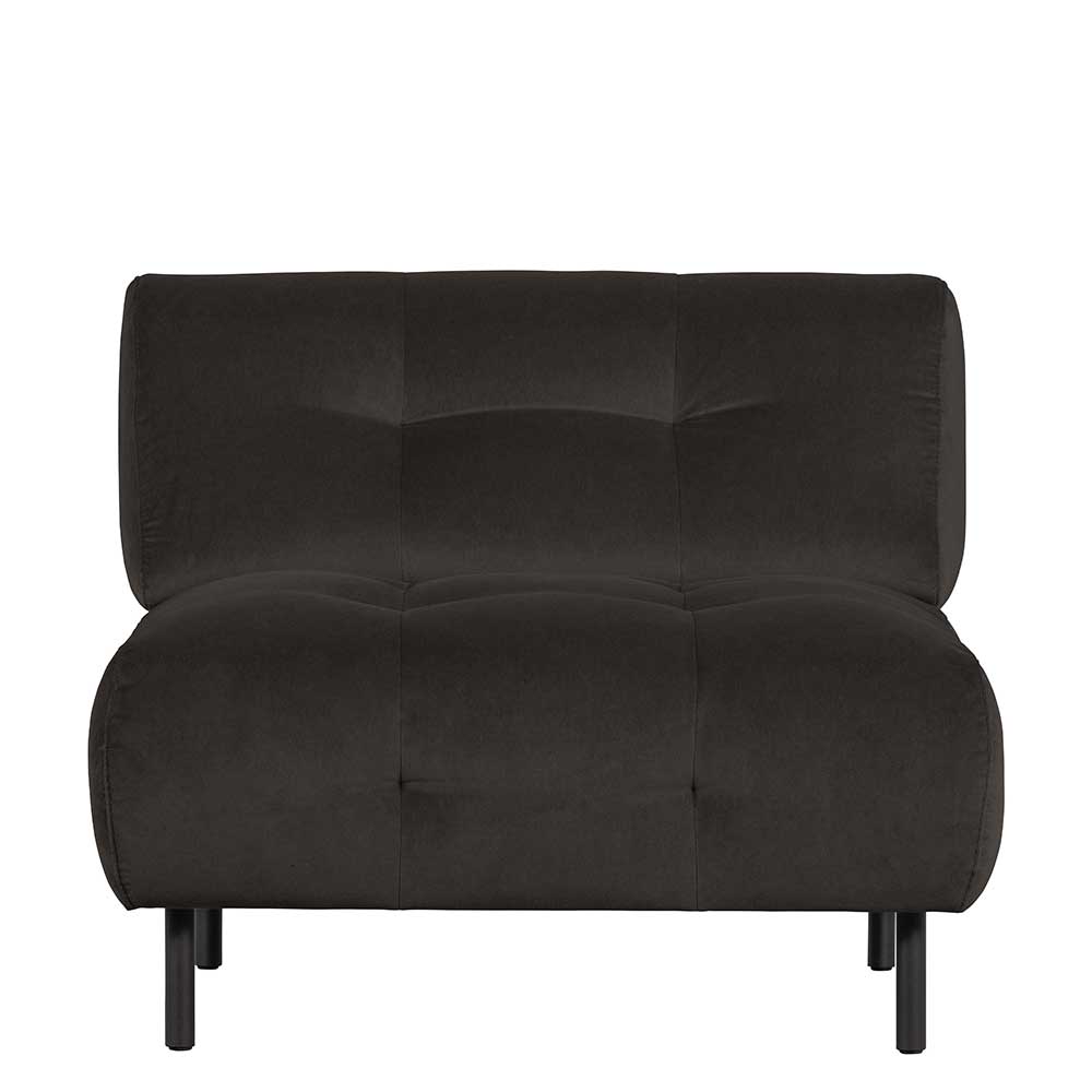 Wohnzimmer Sessel in Graubraun Samt - Mikava