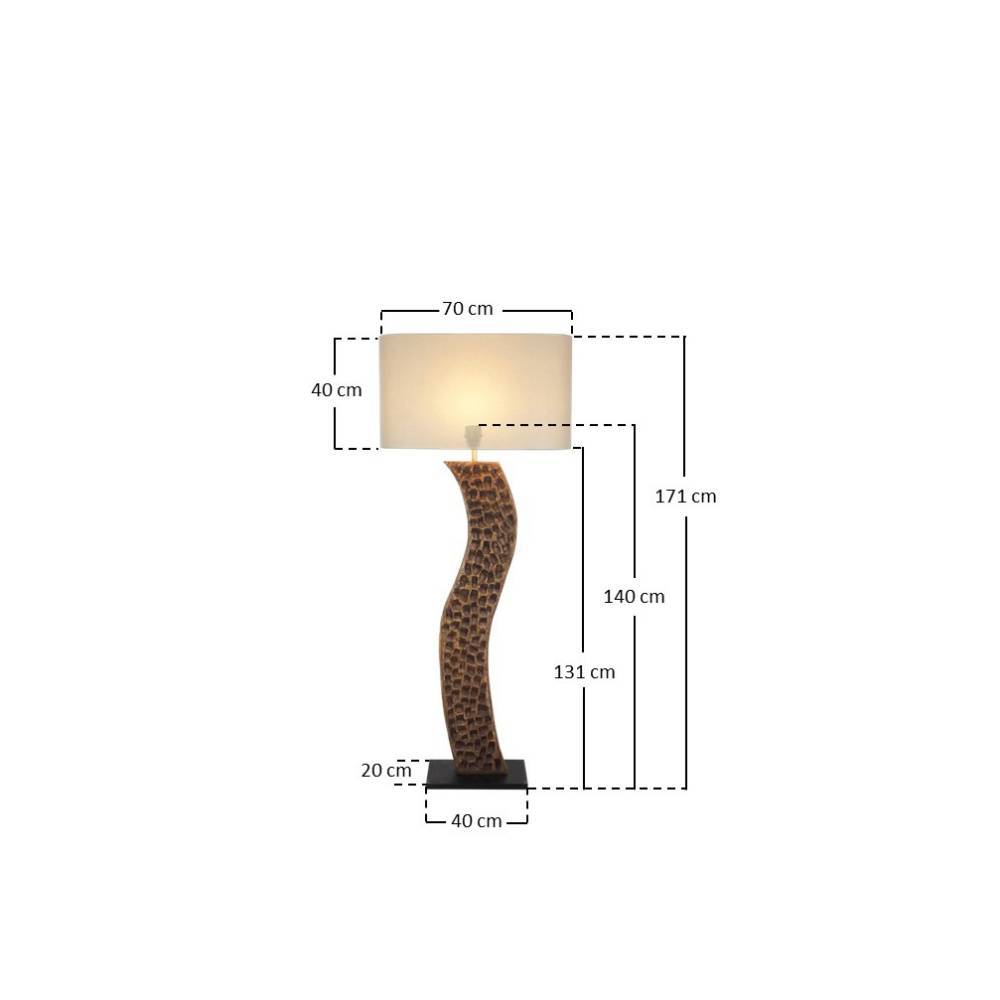Design-Stehleuchte mit Holzstele - Cablus