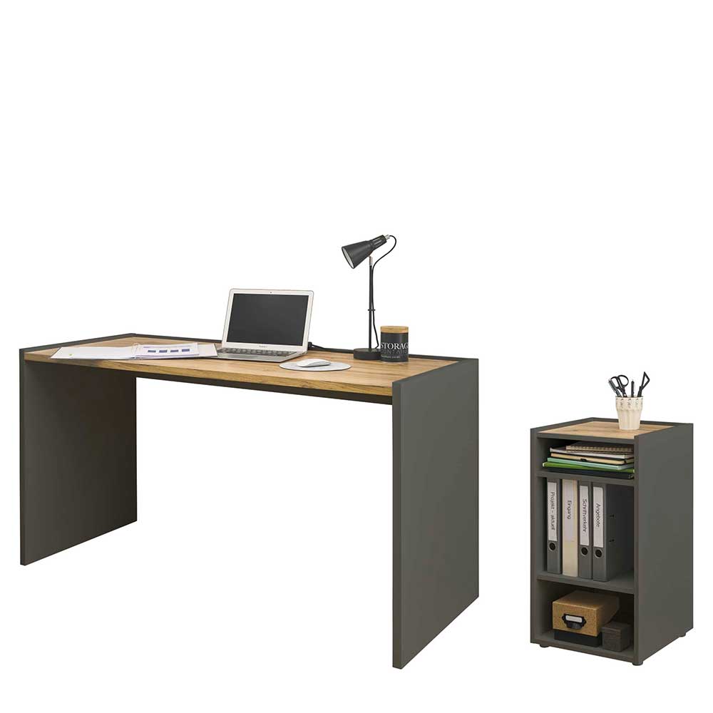 Office Schreibtisch & Regal - Ahilav (zweiteilig)