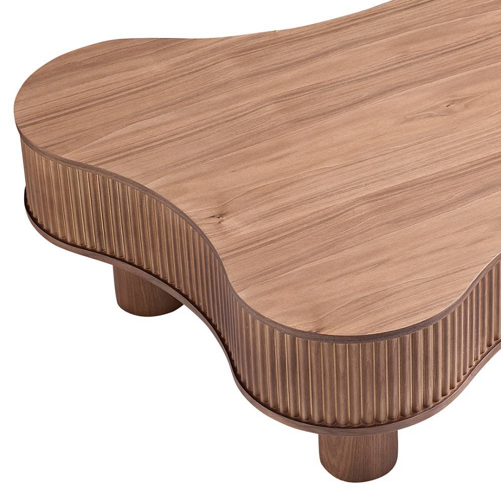 Design-Wohnzimmertisch in Walnuss Furnier - Foliage