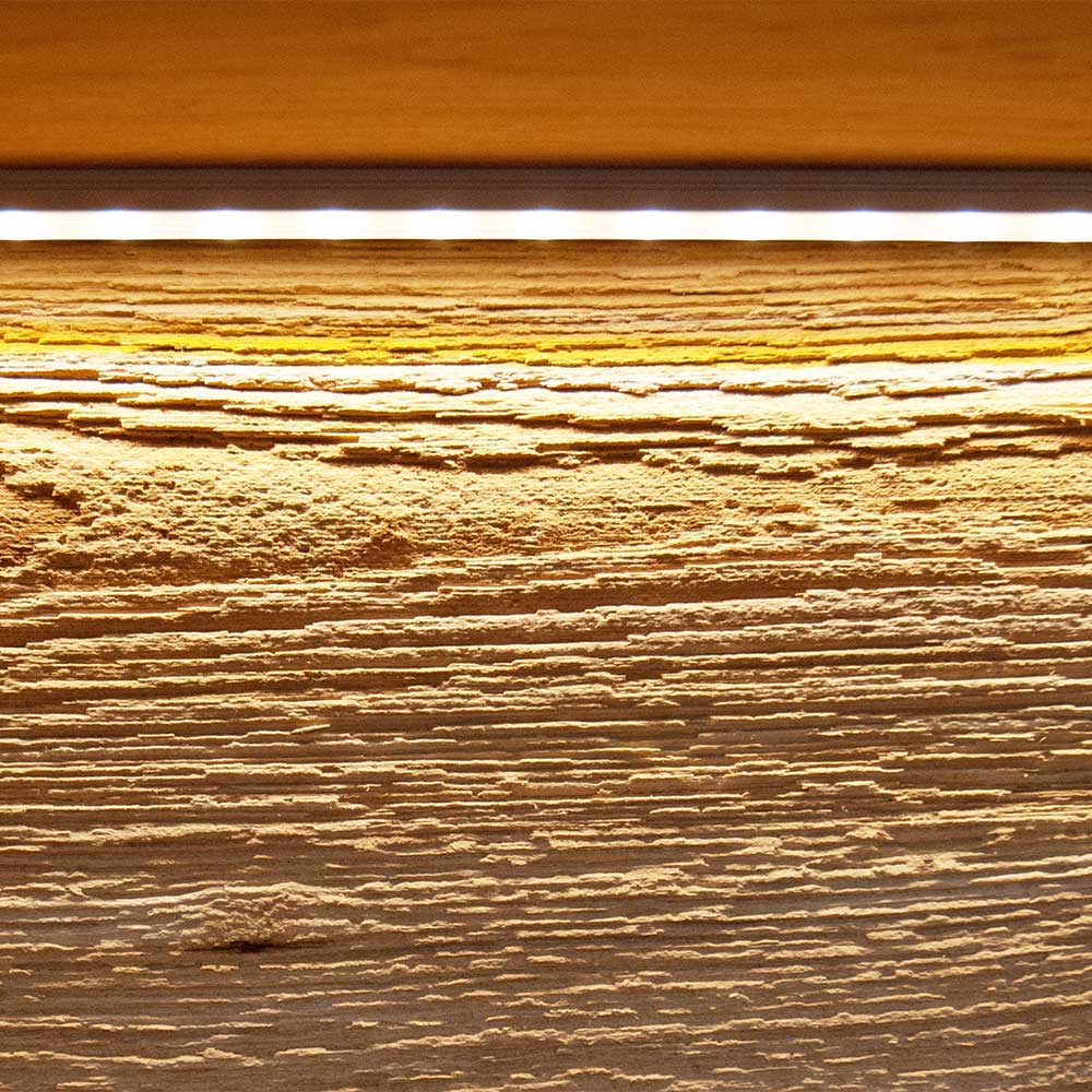 Wildeiche Wohnzimmerschrank mit Glas Einsatz - Acmida