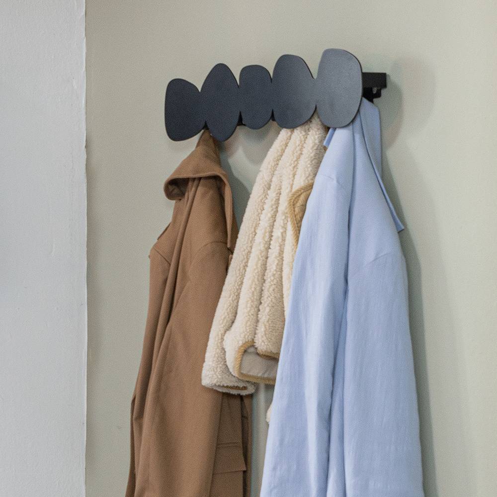 Designer-Garderobe-Hakenleiste in Schwarz - Sarnano