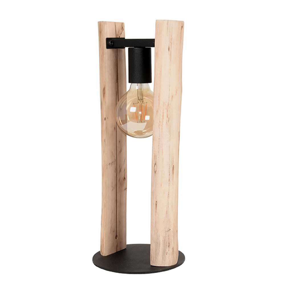 Design Tischleuchte aus Mangobaum Massivholz - Tanky