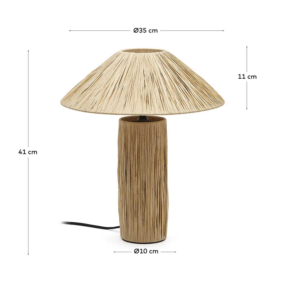 Tischlampe aus Bast für Wohnzimmer oder Flur, Maße und Abmessungen – Holdywas