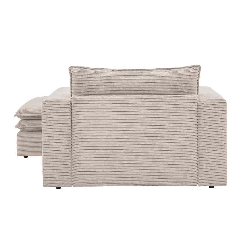 Großer Sessel mit Hocker Set in Cordstoff Rückansicht – Jony