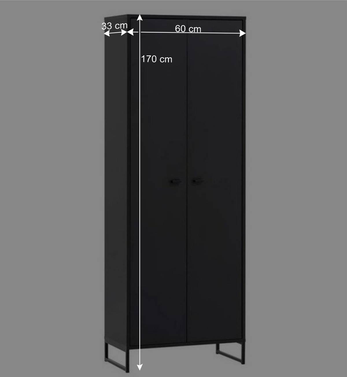 Schwarzes Flurmöbel Set - Anderian (vierteilig)