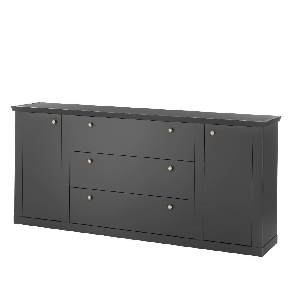 Modern Country Sideboard in Mattschwarz - Lulumo