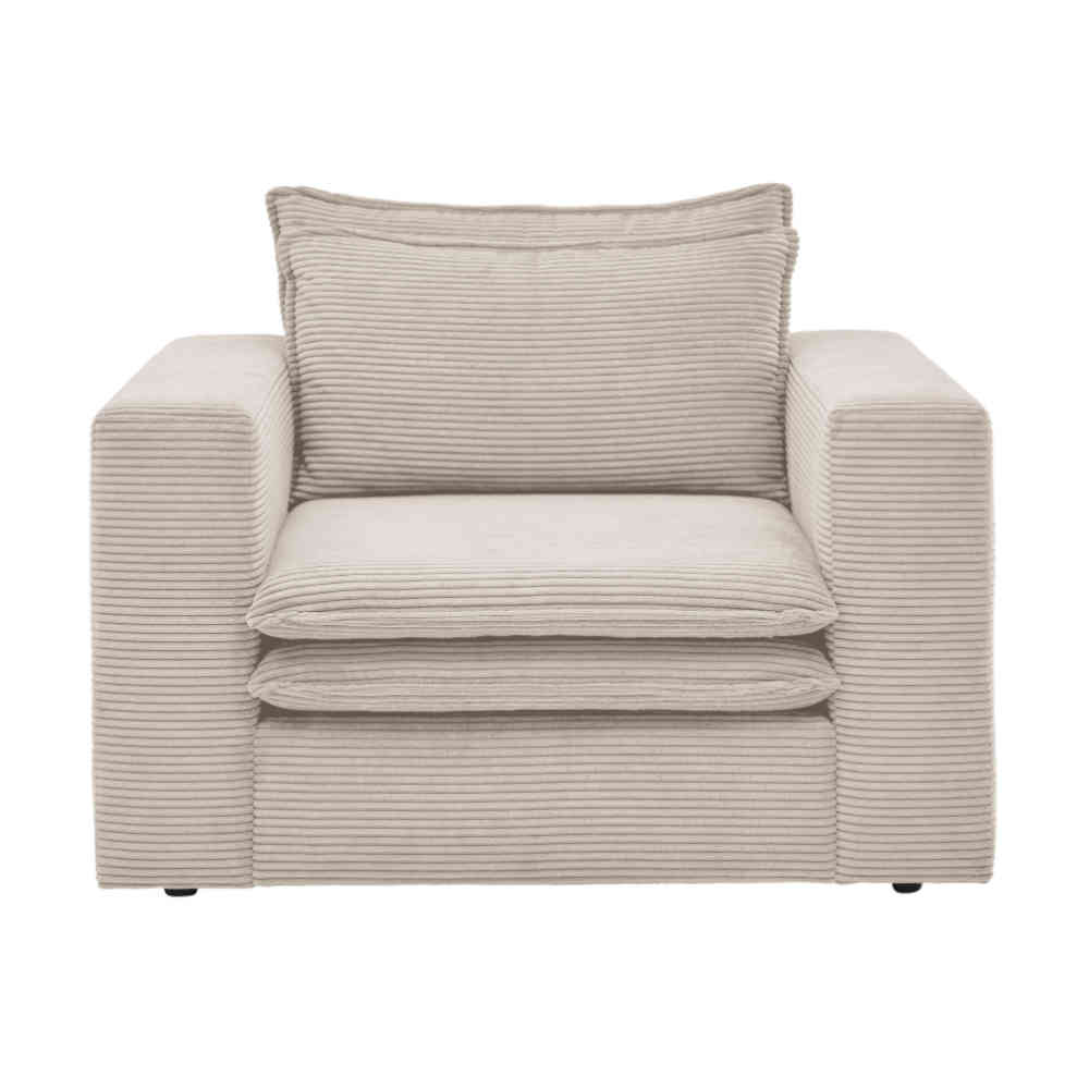 Moderner Cordsessel in Beige - Jony