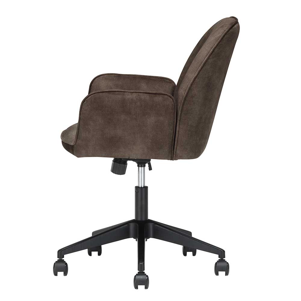 Office Drehstuhl aus Velours in Anthrazit - Pradisio