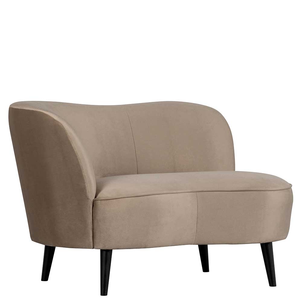 Design Sessel in Khaki Samtbezug - Griffina