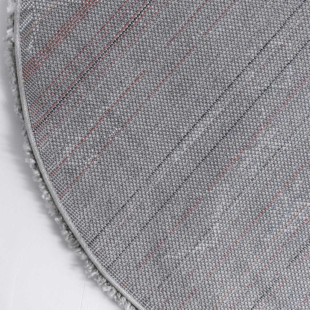 Weicher Hochflor Teppich in Grau und Creme - Vuturava