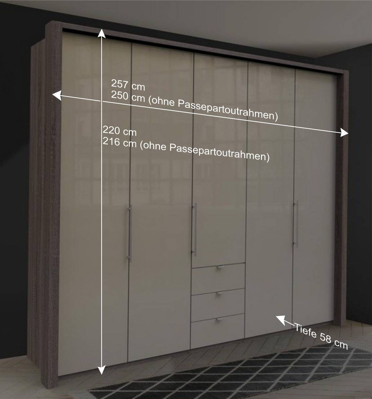 Gleittüren-Schlafzimmerschrank in modernem Design - Drikes