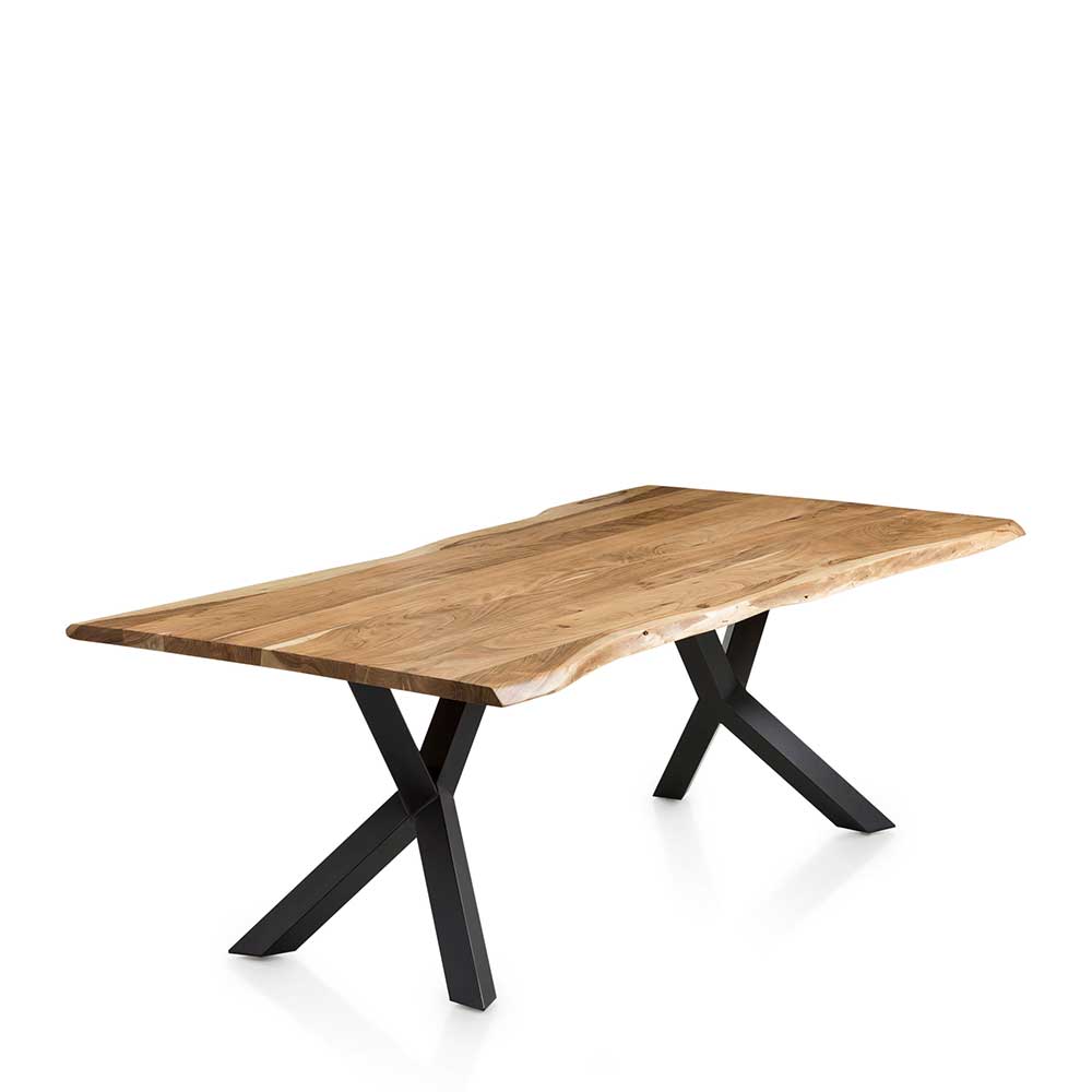 Design Esszimmertisch mit Naturkanten Platte - Kobi