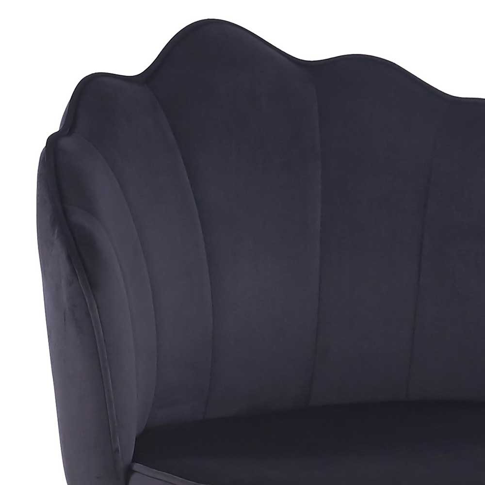 Barhocker mit Muschel Lehne in Schwarz - Geniale (2er Set)