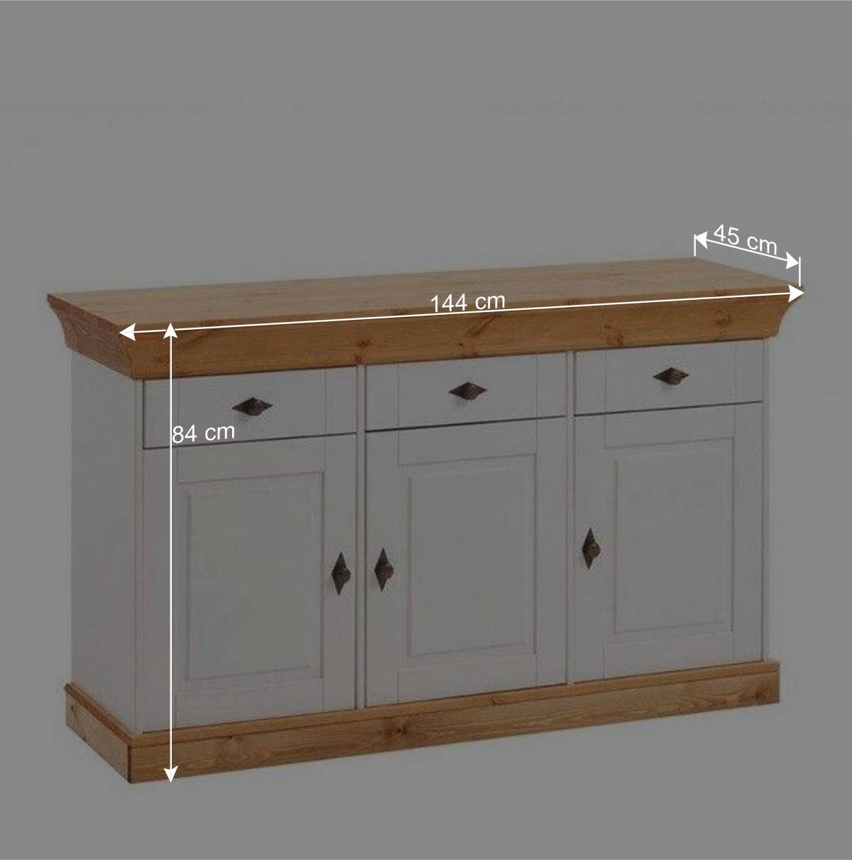 Kiefer Esszimmer Sideboard Sibiuta in Weiß