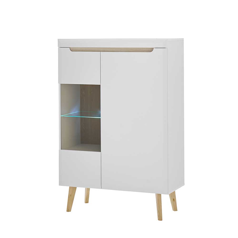 Highboard mit Glas im Skandi Design - Ginko