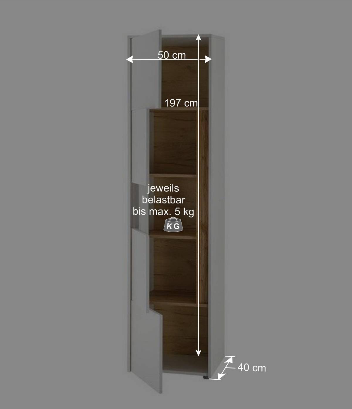 Wohnzimmer Anbauwand 340 cm breit - Nonessia (fünfteilig)