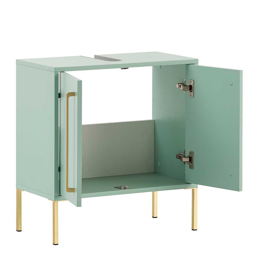 Waschbeckenschrank in Mintgrün & Gold - Aparcian
