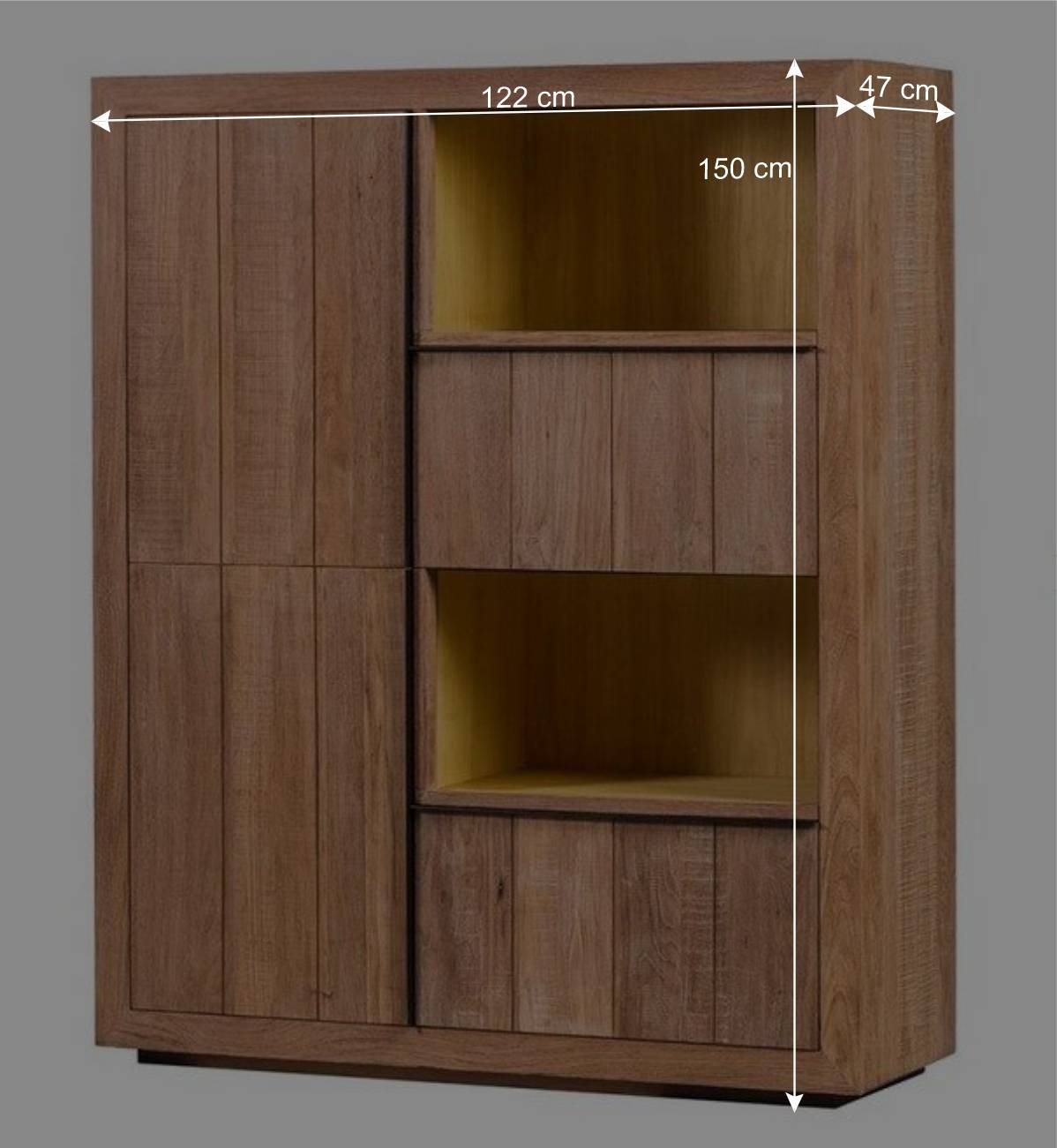 Teak Barschrank in Natur & Schwarz - Myons