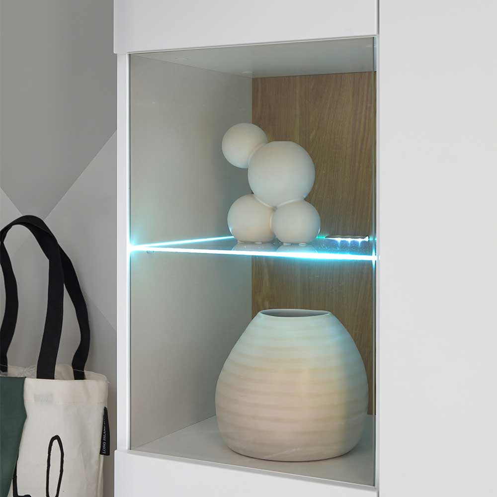 Highboard mit Glas im Skandi Design - Ginko