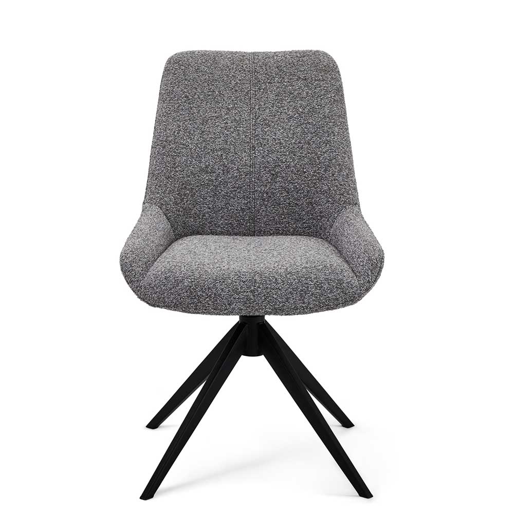 Boucle Drehstuhl in Grau - Usedita (2er Set)