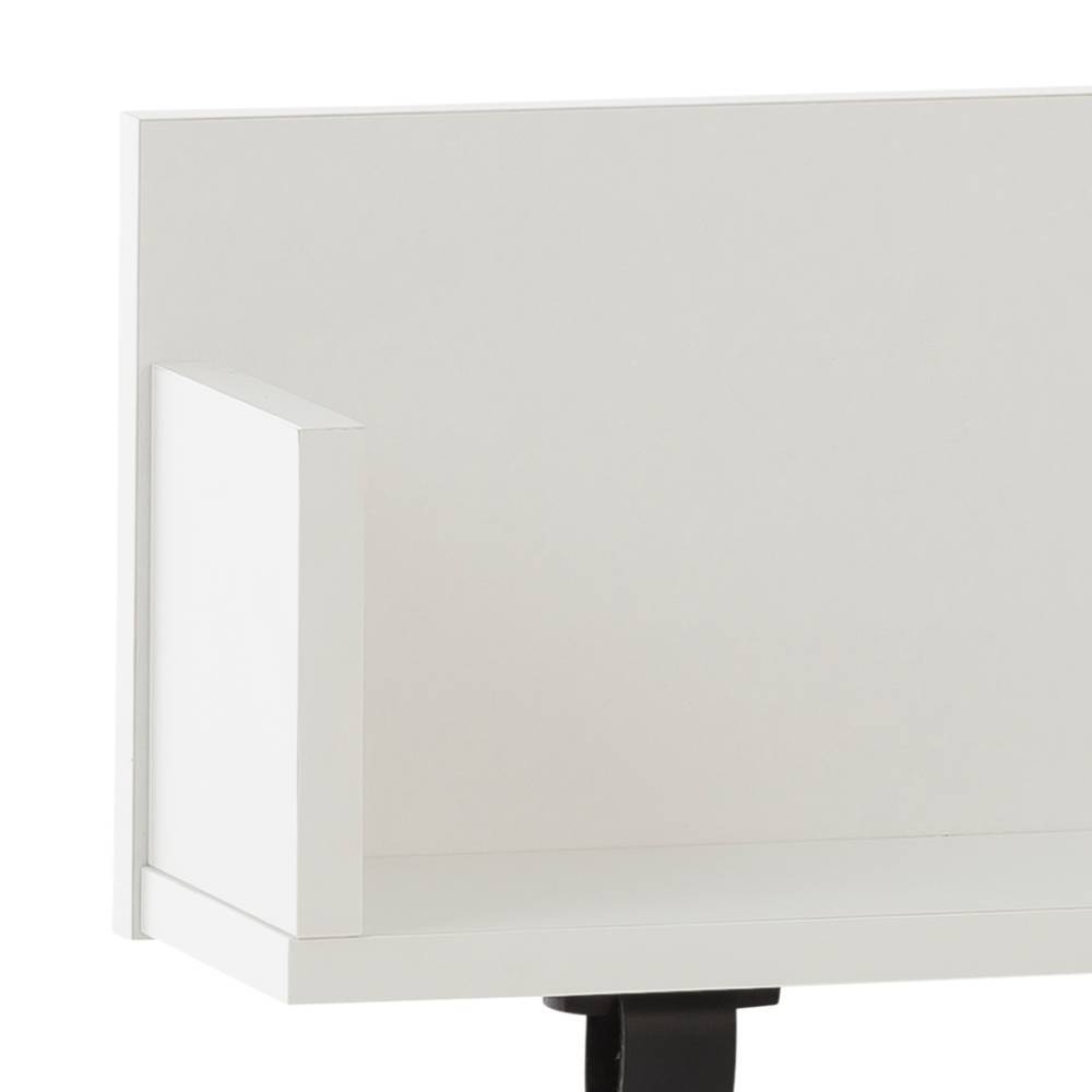 Wandboard mit Stange in Mattweiß und Mattschwarz - Sylvester VII