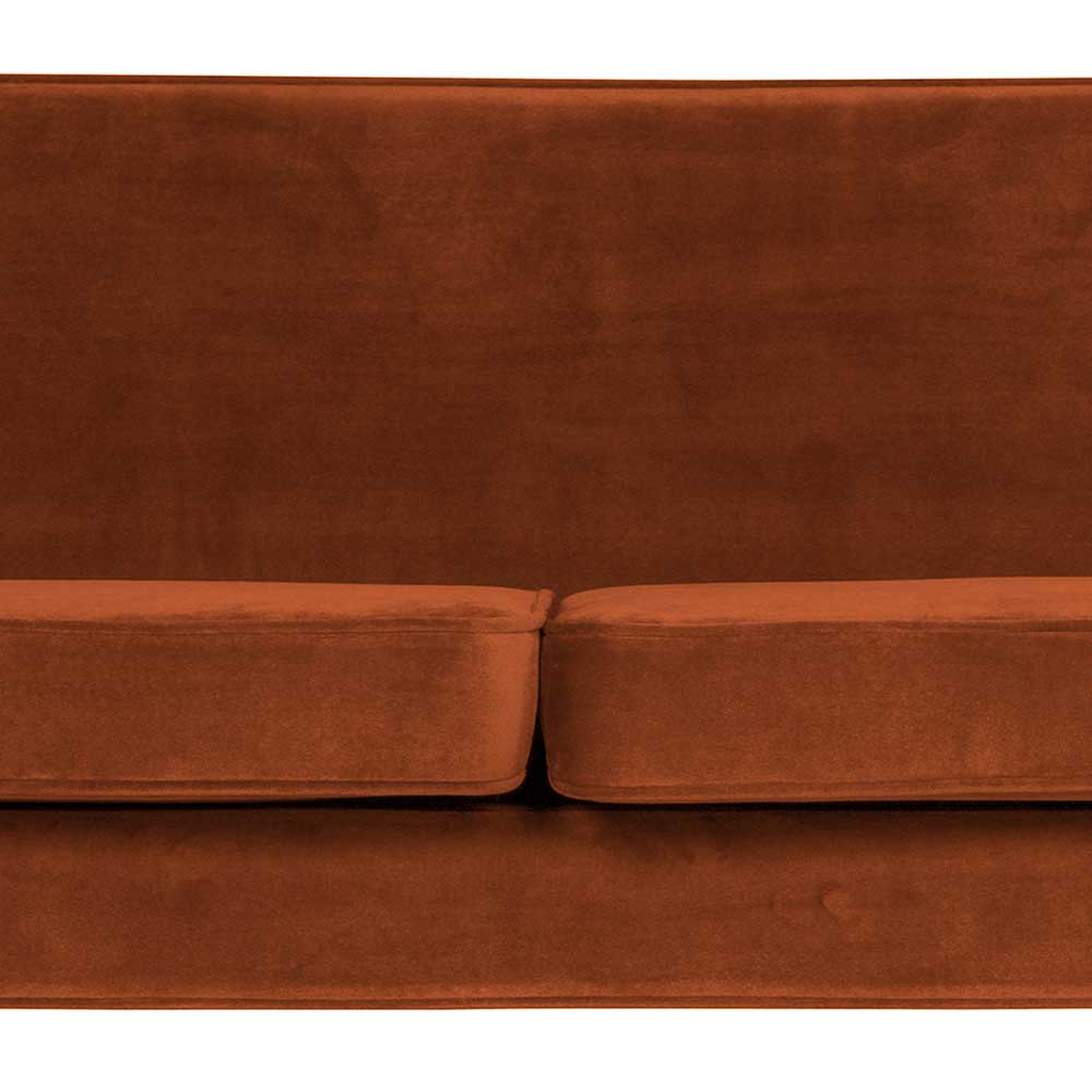 Wohnzimmer Viersitzer Samtsofa in Rost Braun - Apkena