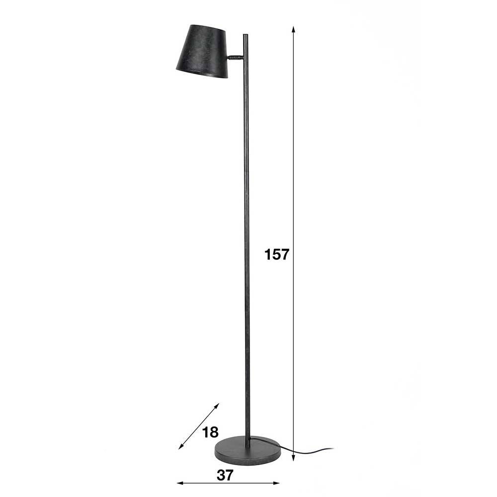 157cm hohe Stehlampe in Anthrazit - Cerine