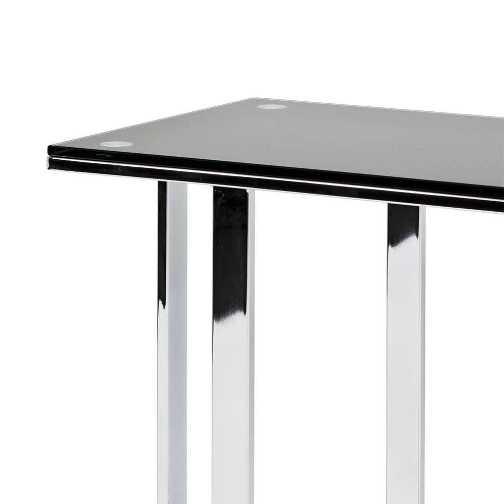 Design Anstelltisch mit Schwarzglas - Jenna