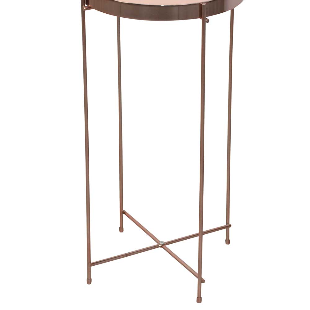 Runder Design Beistelltisch in Rosegold - Merka
