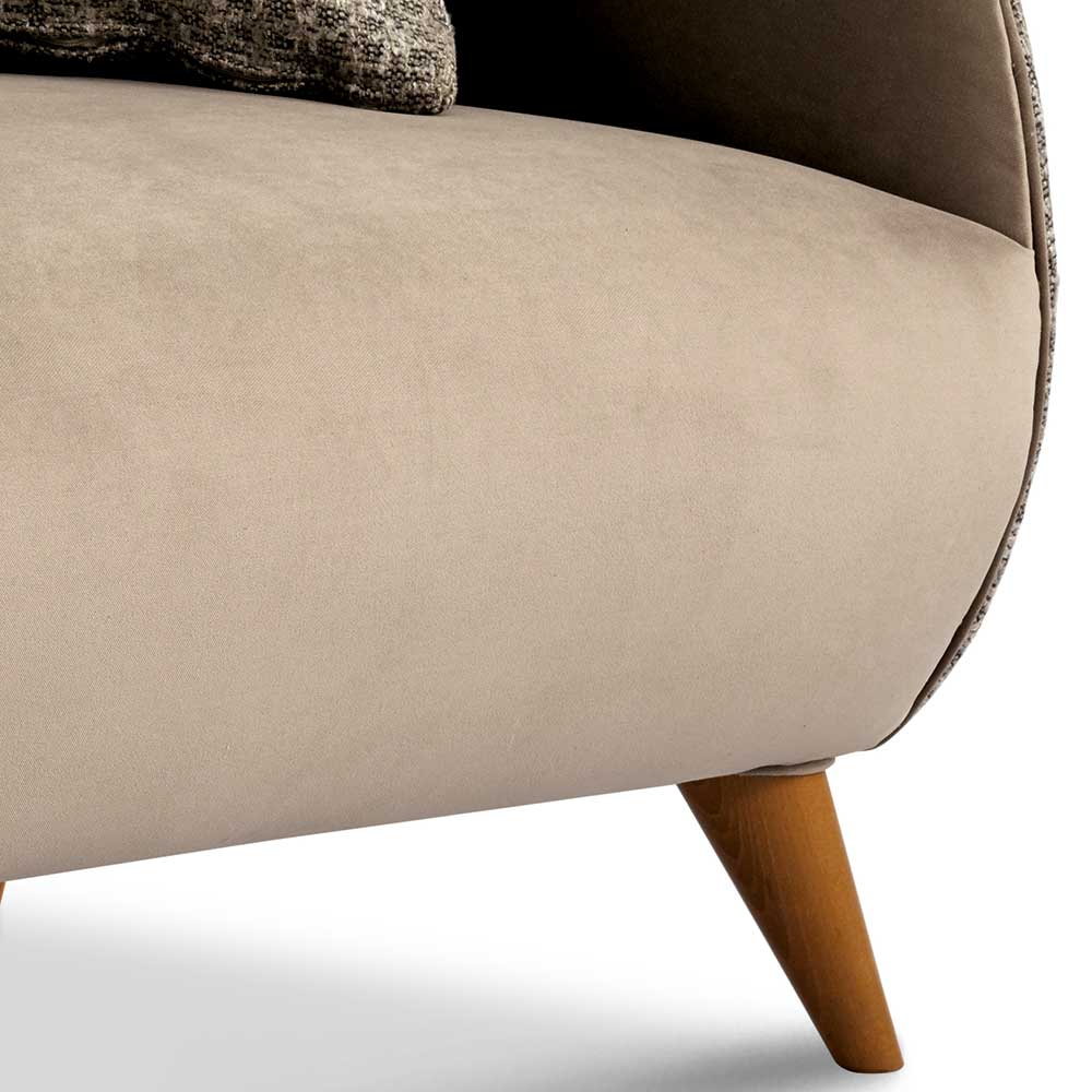 Design Zweisitzer in Beige und Hellbraun - Maria