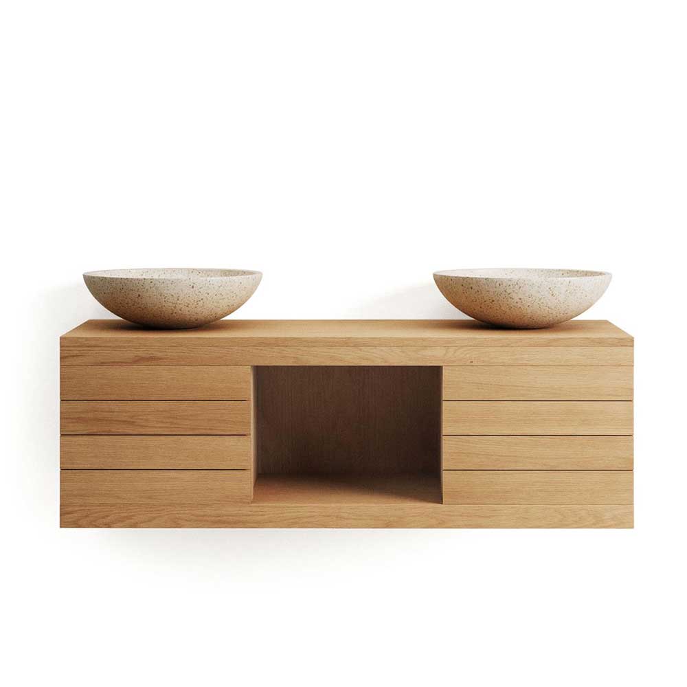 Waschtischkonsole aus Teak Massivholz - Later