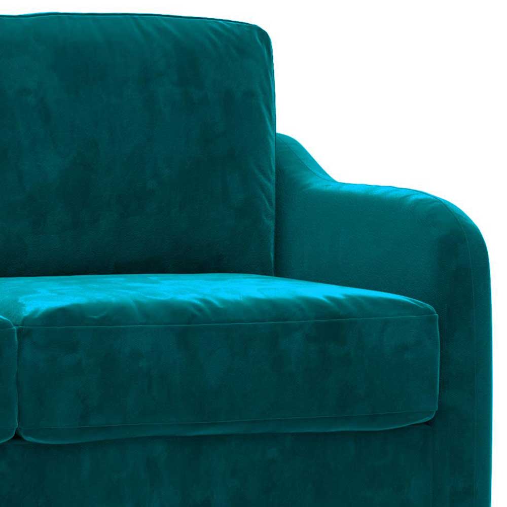3-Sitzer Couch in Dunkelgrün Samtbezug - Cosmina