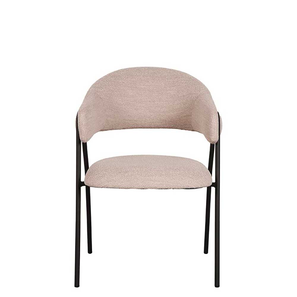 Esstischstühle in Beigegrau Boucle - Karneola (2er Set)