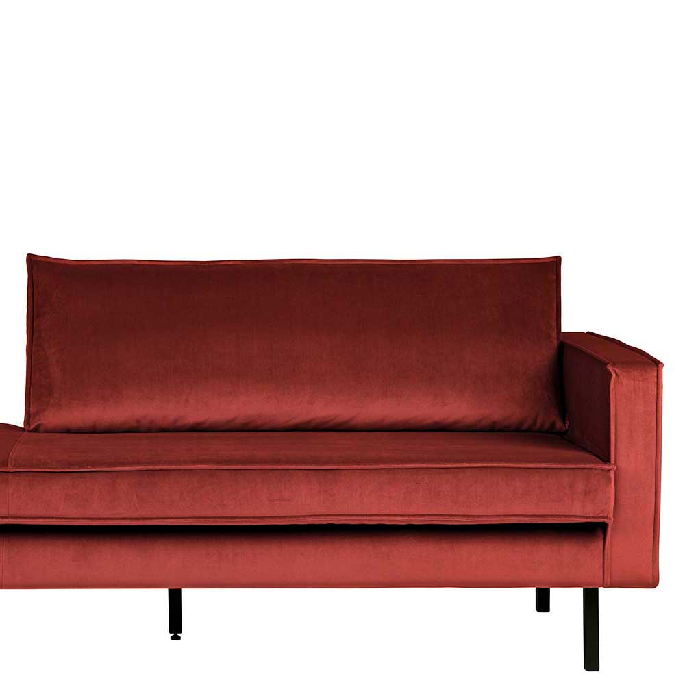 203x85x86 Samt Sofaliege in Rotbraun - Enzing