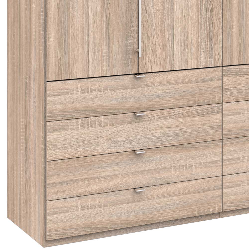 Kombi Kleiderschrank in Eiche sägerau Holzoptik - Zayun