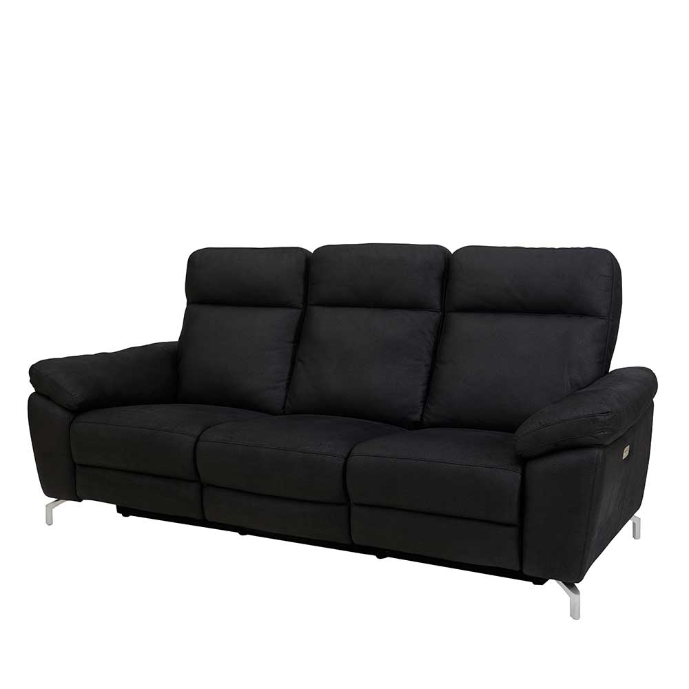 Schwarze Stoffcouch mit Relaxfunktion - Lirionica