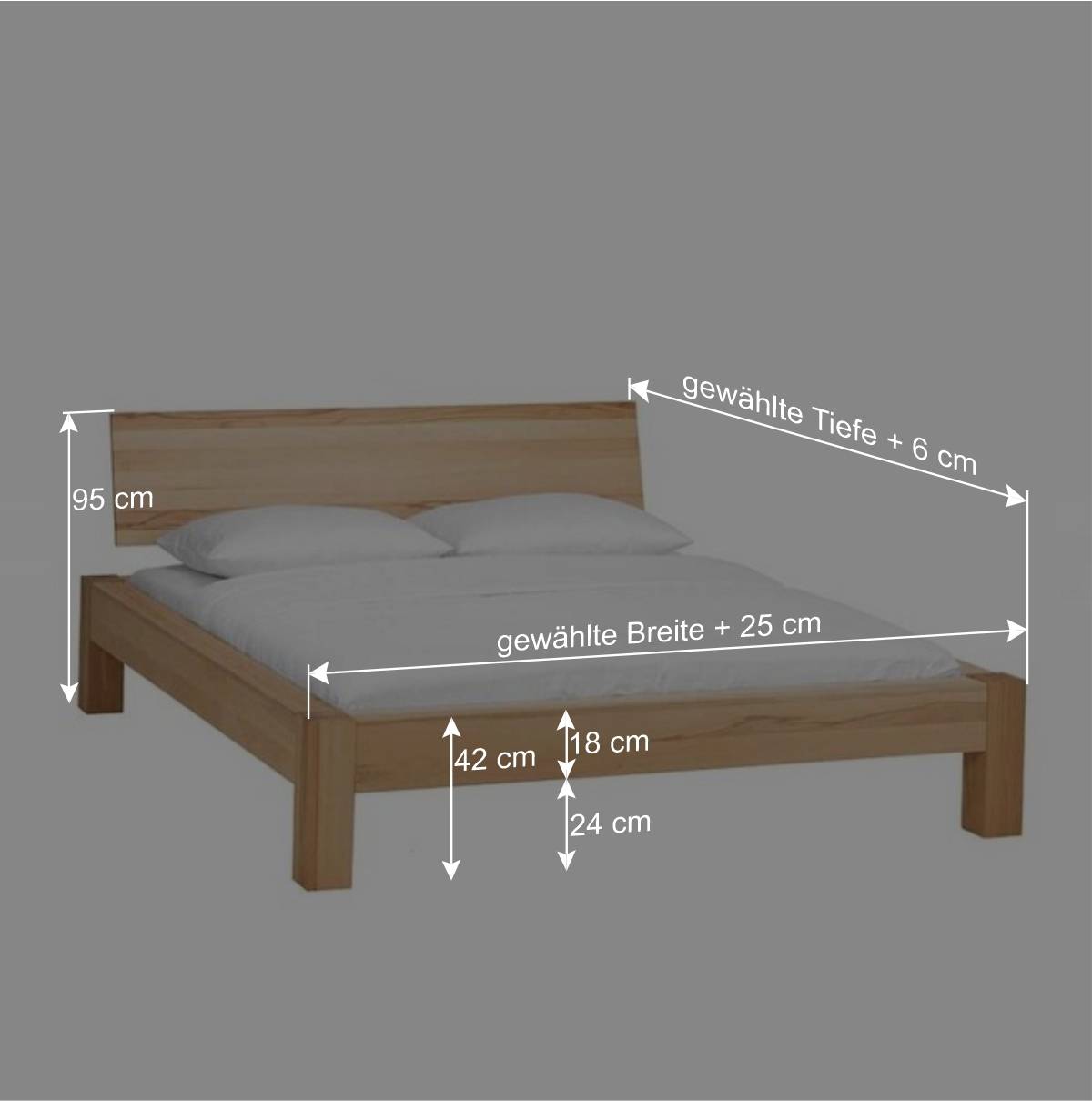 Wildeiche Doppelbett Amando in Honigfarben geölt