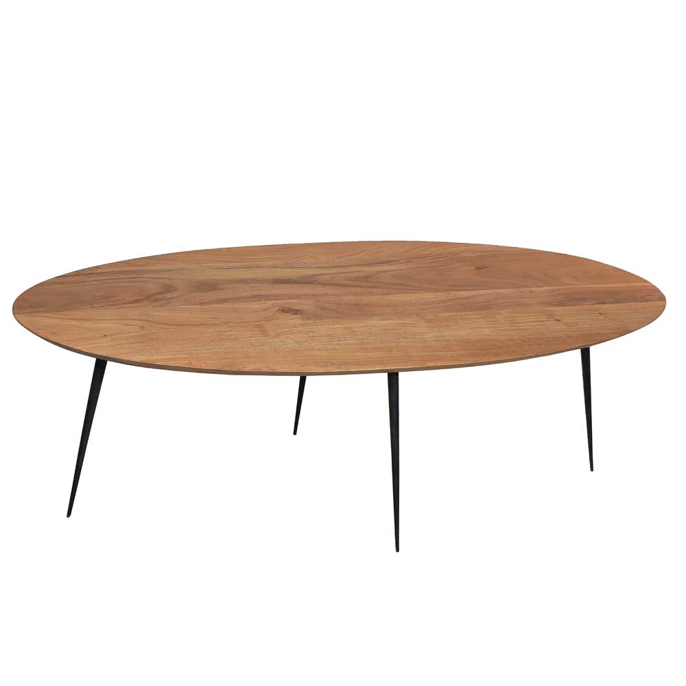 Akazie Wohnzimmertisch in Oval 150x45x60 - Imbira