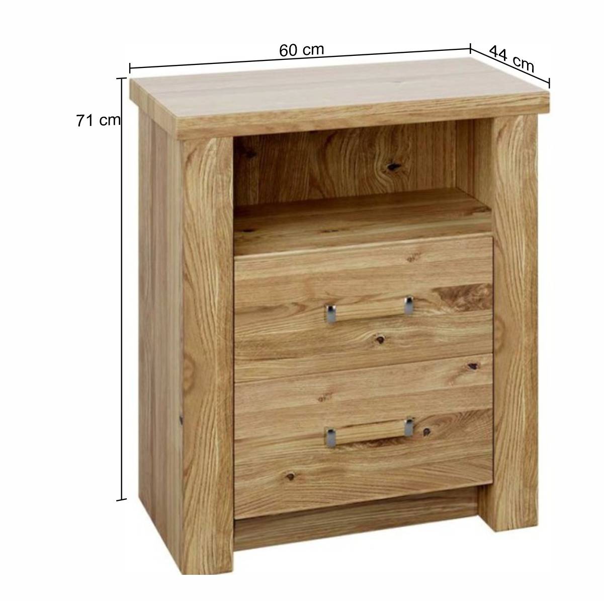 60x71x44 Kommode mit zwei Schubladen & Fach - Zamron
