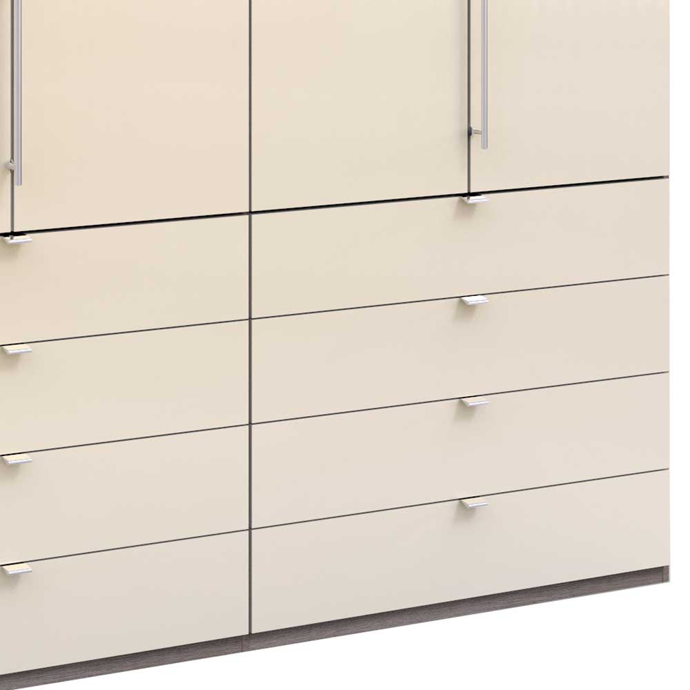 Kleiderschrank glasbeschichtet in Creme - Laingo