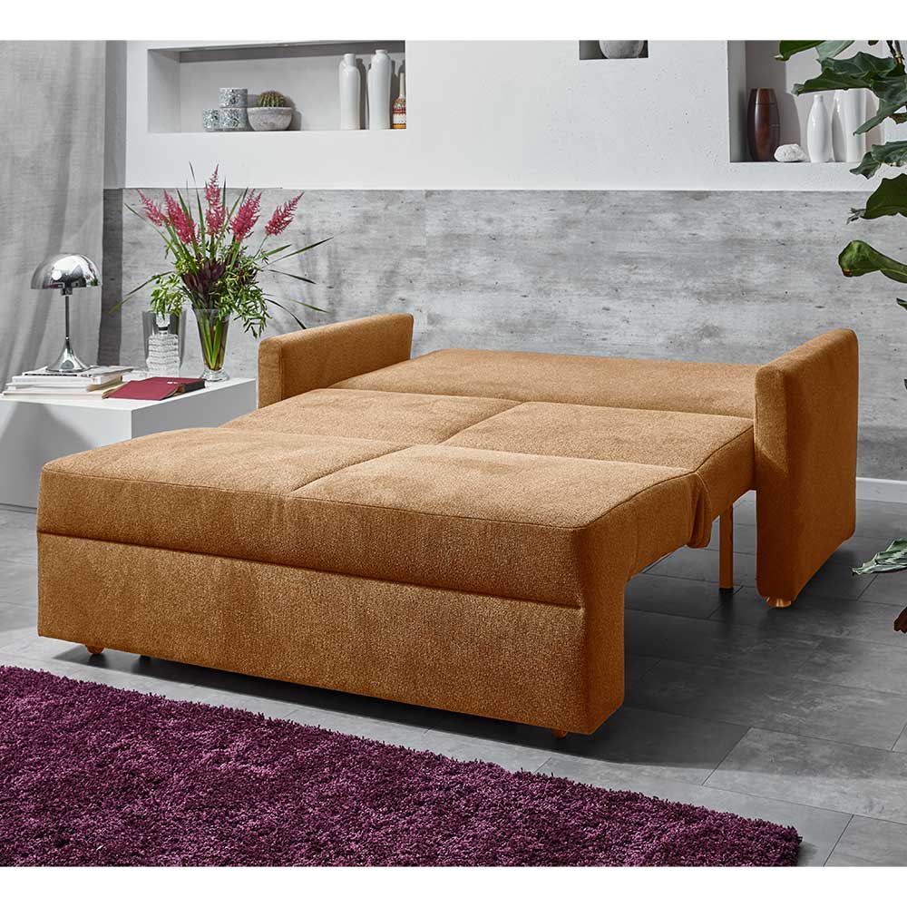 Hellbraune Schlafcouch hochwertig - Furciano