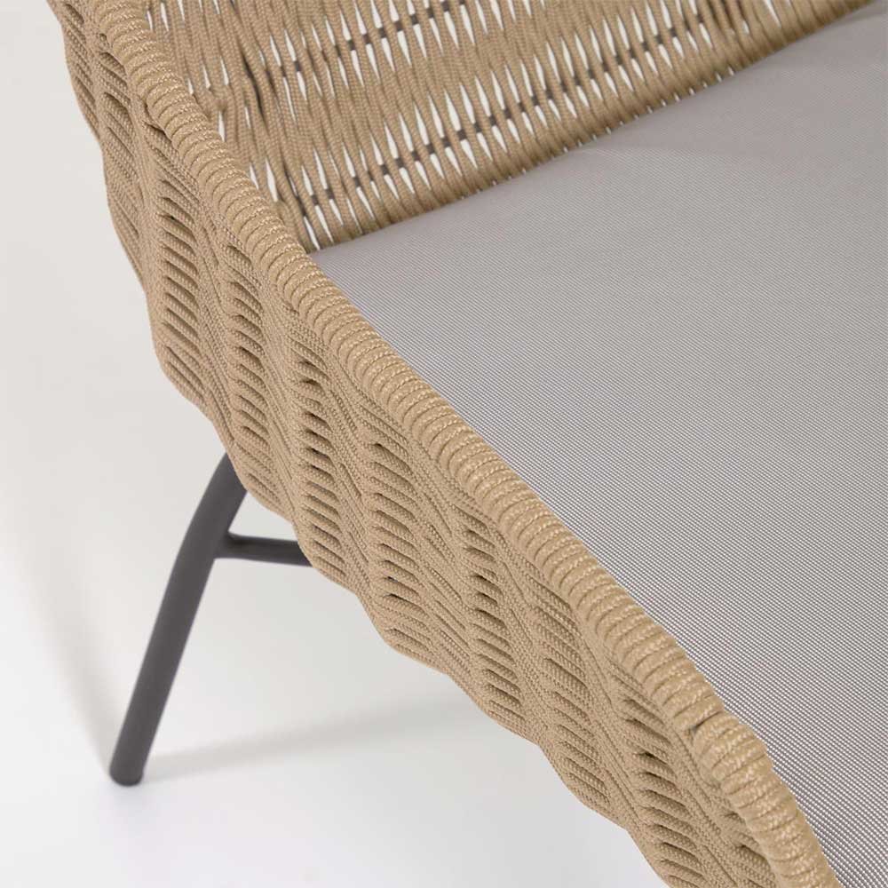 Loungestuhl aus Kordelgeflecht in Beige - Abecra (2er Set)
