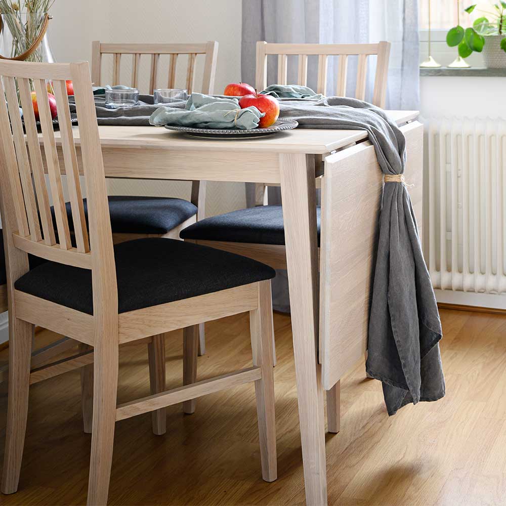 Tisch mit Verlängerung & 4 Stühlen - Pessoa (fünfteilig)