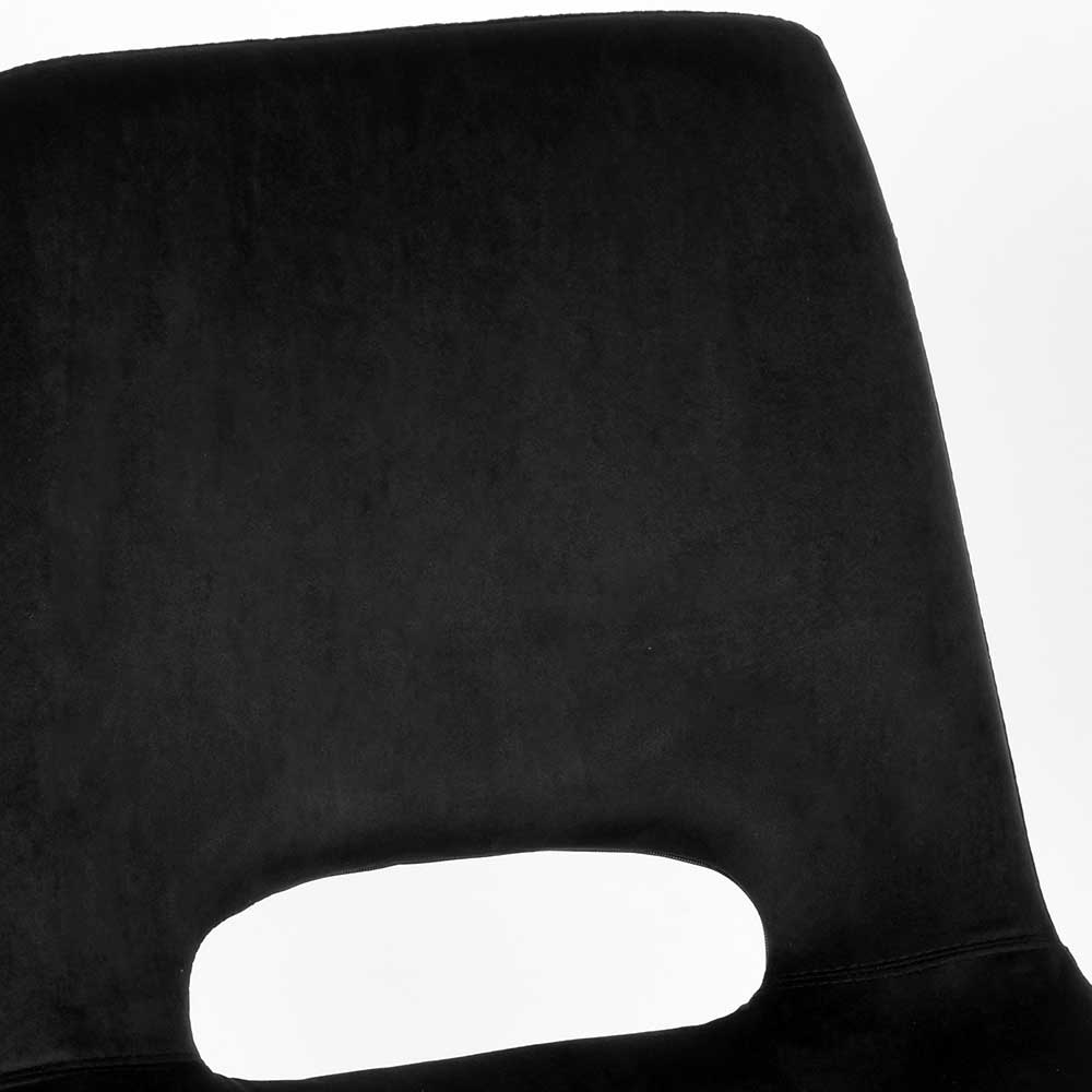 Edler Esszimmer Samtstuhl in Schwarz - Mariocano (2er Set)