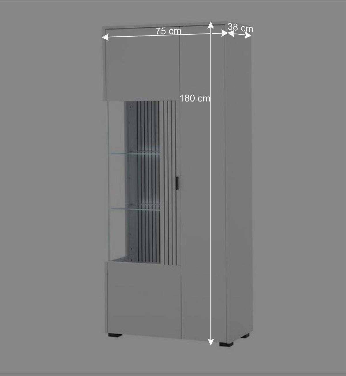 Weißer Vitrinenschrank 2-türig - Dualkos