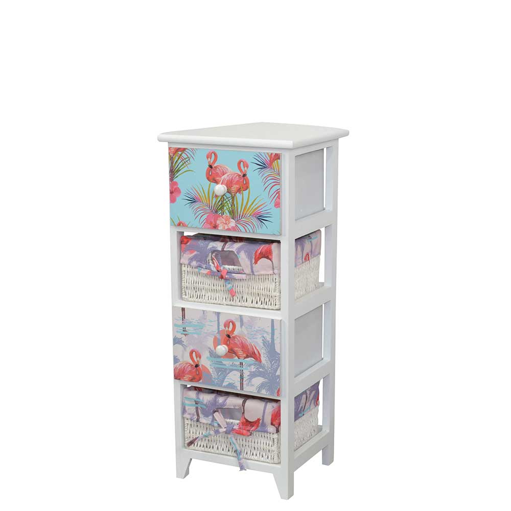 Weiße Hochkommode im Flamingo Style - Vivossa