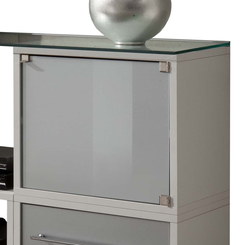 Stylisches Stauraum Möbel in Weiß & Silber - Imtrador
